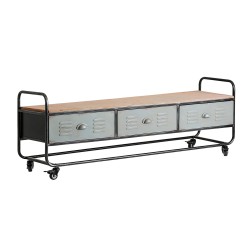 MUEBLE TV OSTRAVA Hierro y madera gris