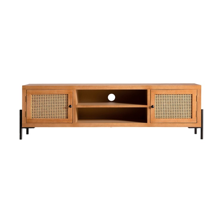 MUEBLE TV ZETEL hierro ratán y madera