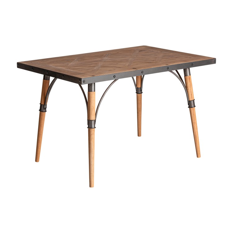 MESA COMEDOR LONGFORD industrial con hierro y madera